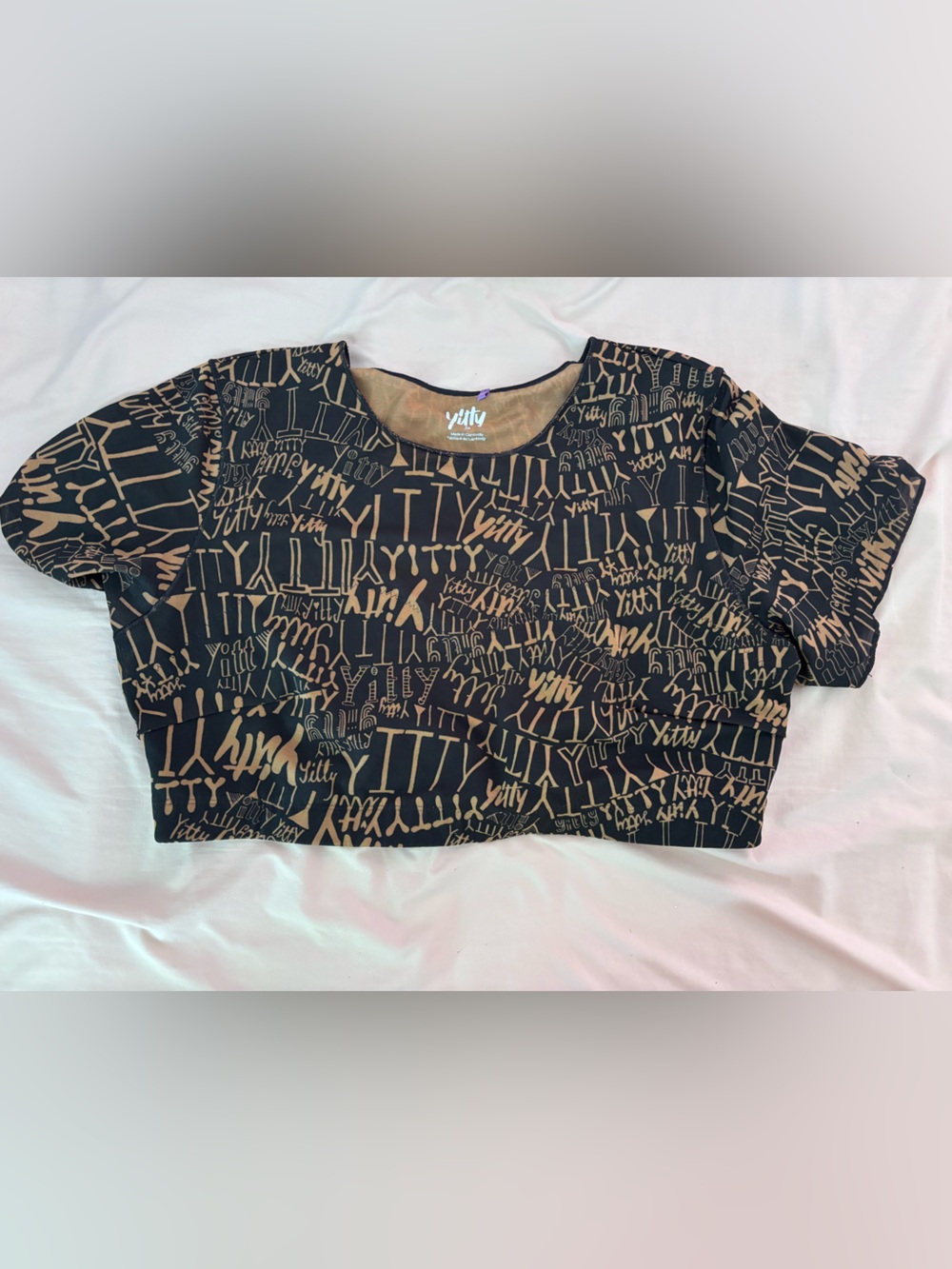 Yitty Black & Tan Printed Crop Top